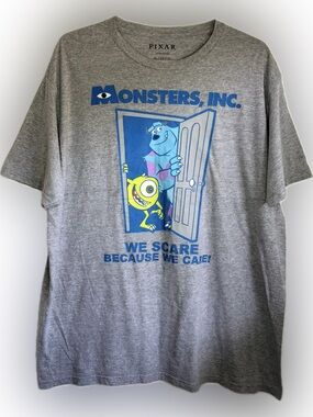 Disney Pixar Monsters, Inc. "We Scare Because We Care" T-Shirt Adult Size XL